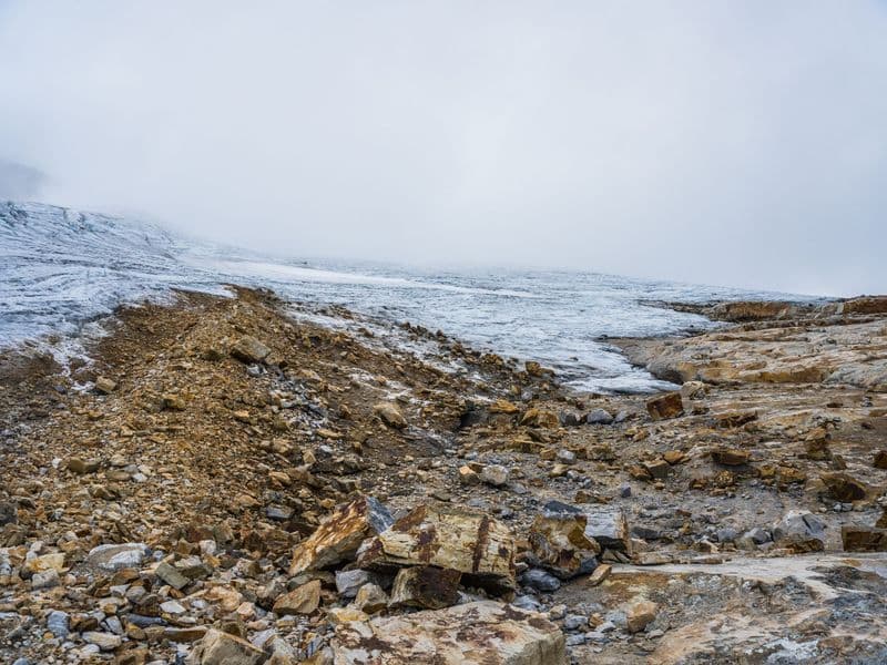 Dramatic rocky and snowy landscape in El Cocuy National Park, Colombia.