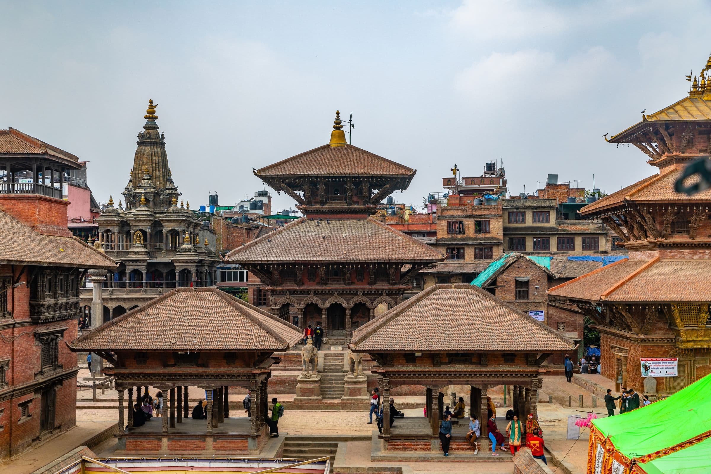 Historic temples in Patan Durbar Square, a UNESCO World Heritage Site in Nepal.